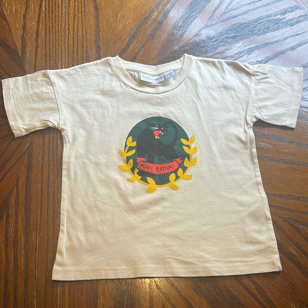 Mini Rodini 4-5 years panther logo t shirt